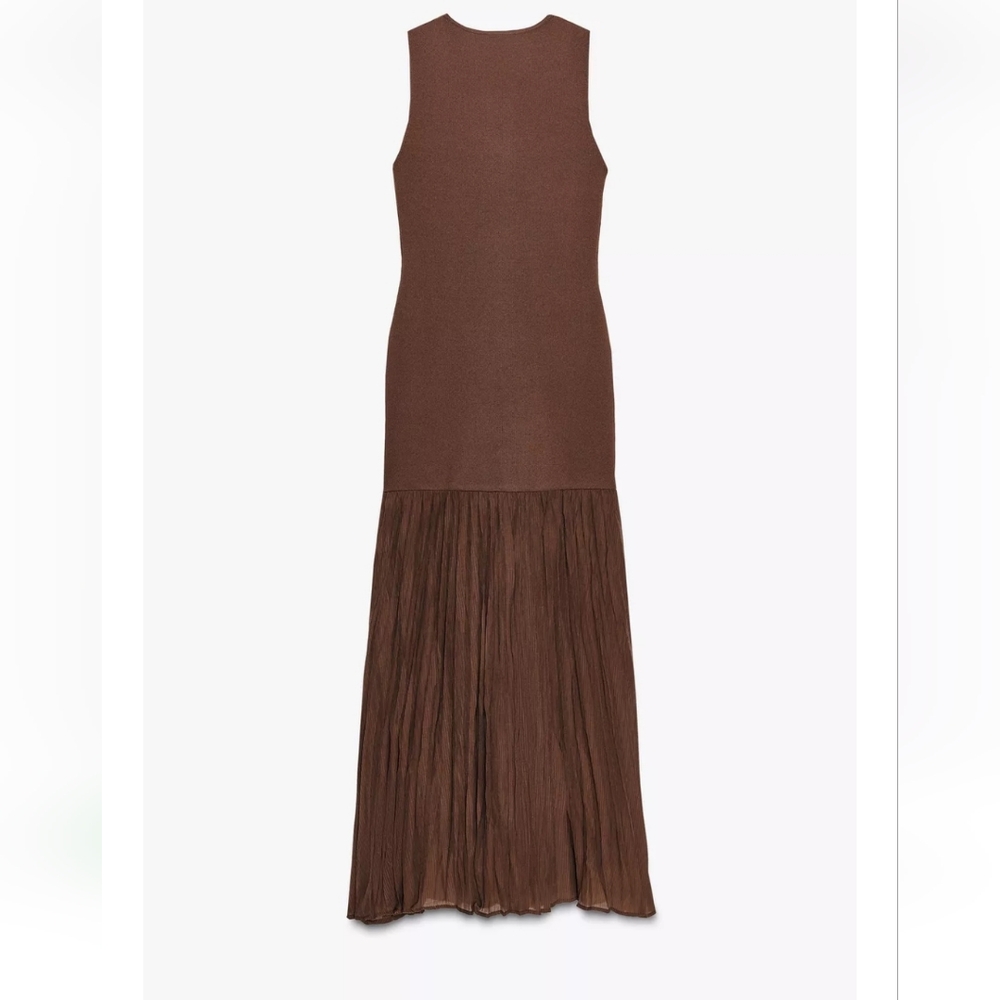 Zara Maxi Long Combination Dress Brown Size S and M - Picture 8 of 8